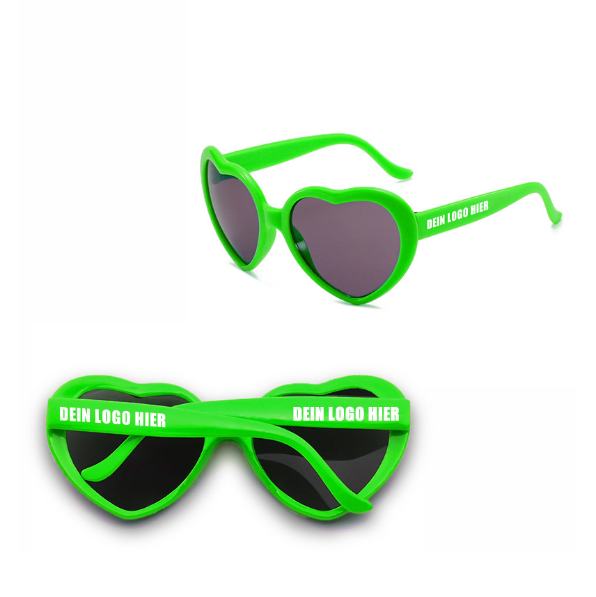 Lunettes de soleil en forme de cœur avec logo – objet publicitaire