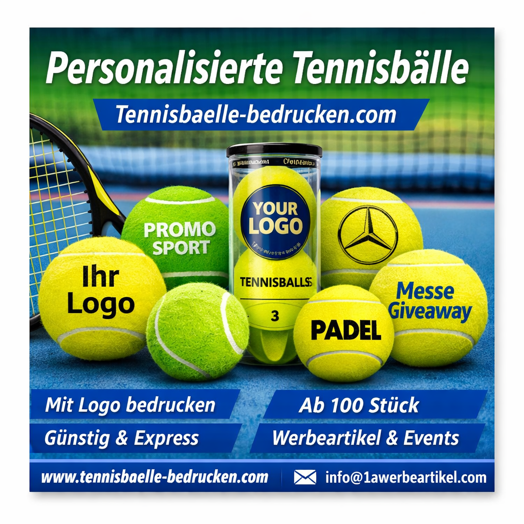 Tennisbälle mit eigenem Logo kaufen - Tennisbaelle-bedrucken.com